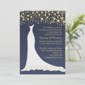 Invitation Confetti d'or, gobe mariage sur Fête des mariées b (Debout devant)