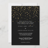 Invitation Confetti d'or | Mariage traditionnel noir (Devant)