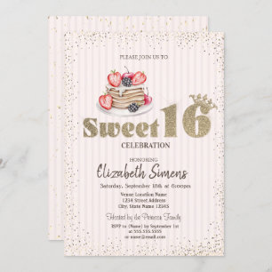 Invitation Confetti d'or, Pancakes, Douceur rayée 16