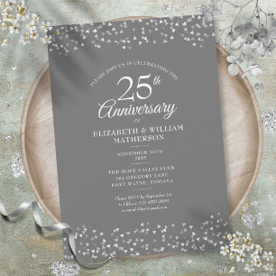 Invitation Confetti du 25e anniversaire du Mariage