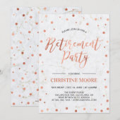 Invitation Confetti en cuivre et marbre | Parti de la retrait (Devant / Derrière)