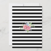 Invitation Confetti en or noir et blanc Floral 90e anniversai (Dos)