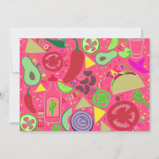 Invitation Confetti Fiesta rose (Devant)