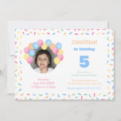 Invitation Confetti Frame Balloon Arch Photo Birthday (Devant)
