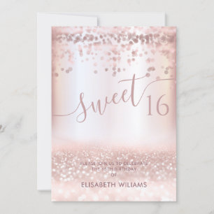 Invitation Confetti Girly rose or glittery ombre Invitat