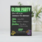 Invitation Confetti Glow Party Anniversaire de enfant Party I (Debout devant)