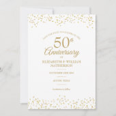 Invitation Confetti Gold Dust 50th Anniversary Enregistrer la (Devant)
