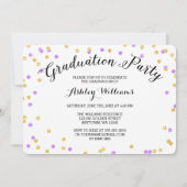 Invitation Confetti Gold Purple Photo 2015 Graduation (Dos)