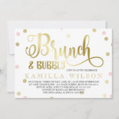 Invitation Confetti Gold & Rose Brunch & Fête des mariées Bub (Devant)