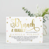 Invitation Confetti Gold & Rose Brunch & Fête des mariées Bub (Debout devant)