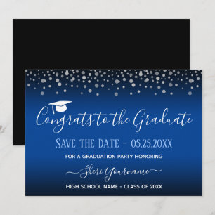 Invitation Confetti Graduation Party Enregistrer la date Invi