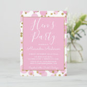 Invitation Confetti Hen's Party de Pink and Gold Foil (Debout devant)