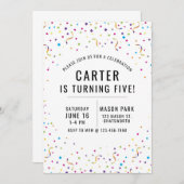 Invitation Confetti, Invitation d'anniversaire, TO (Devant / Derrière)