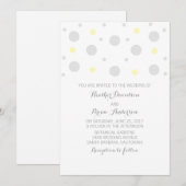 Invitation Confetti Jaune Gris Inviter (Devant / Derrière)