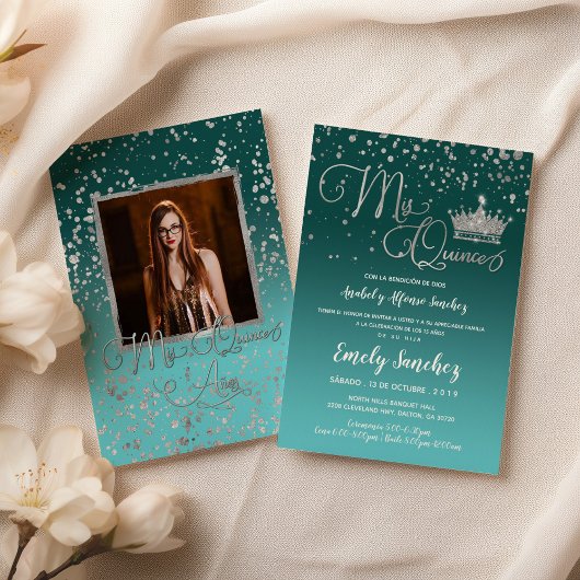 Invitation Confetti Mis Quince Anos Photo espagnole