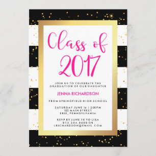 Invitation Confetti moderne   Classe de 2017 Graduation Party