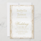 Invitation Confetti or et blanc (Devant)