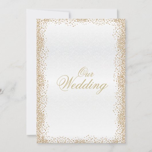 Invitation Confetti or et blanc (Dos)