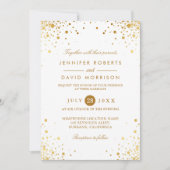 Invitation Confetti Or moderne tendance Points Mariage Photo (Devant)