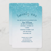 Invitation confetti parties scintillant 21e anniversaire (Devant / Derrière)