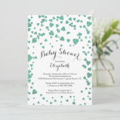 Invitation Confetti Parties scintillant Baby shower cardiaque (Debout devant)