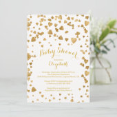 Invitation Confetti Parties scintillant Baby shower cardiaque (Debout devant)