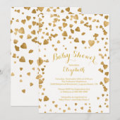 Invitation Confetti Parties scintillant Baby shower cardiaque (Devant / Derrière)