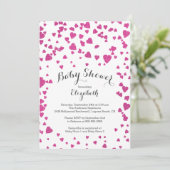 Invitation Confetti Parties scintillant Baby shower cardiaque (Debout devant)