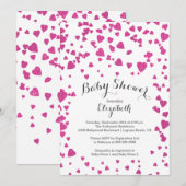 Invitation Confetti Parties scintillant Baby shower cardiaque (Devant / Derrière)