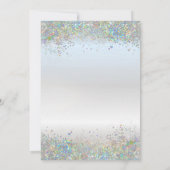 Invitation Confetti, Parties scintillant en argent Fête des m (Dos)