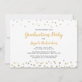 Invitation Confetti Photo Collage Gold Graduation Party (Dos)