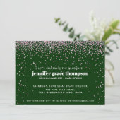 Invitation Confetti Pink and Green Photo Graduation Party (Debout devant)