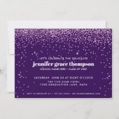 Invitation Confetti Pink and Purple Photo Graduation Party (Devant)