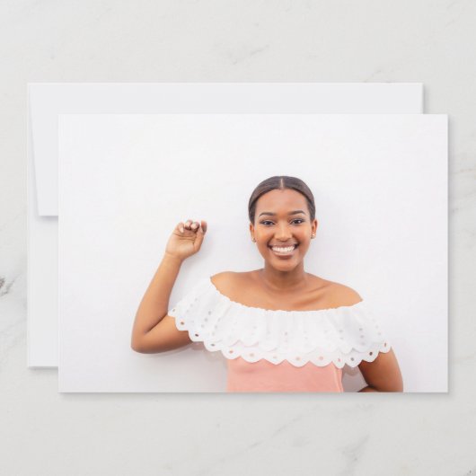 Invitation Confetti Pink and white Photo Graduation Party (Dos)