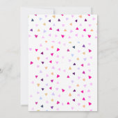 Invitation Confetti Pink Polka Dot Gold 2e anniversaire fille (Dos)