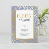 Invitation Confetti Pois Lavender Gold Party (Debout devant)