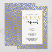 Invitation Confetti Pois Lavender Gold Party (Devant / Derrière)