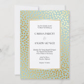 Invitation Confetti Pois Mint et or (Devant)