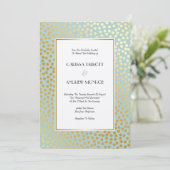 Invitation Confetti Pois Mint et or (Debout devant)