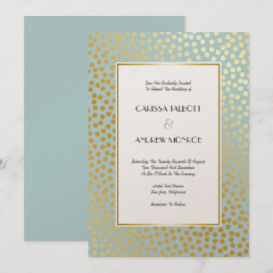 Invitation Confetti Pois Mint et or