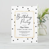 Invitation Confetti Pois tendance fête d'anniversaire (Debout devant)