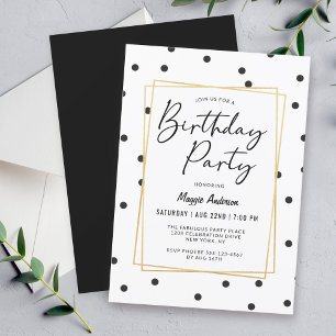 Invitation Confetti Pois tendance fête d'anniversaire