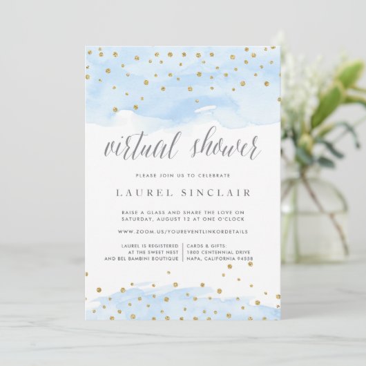 Invitation Confetti Pop | Bridal ou Baby shower virtuel (Debout devant)