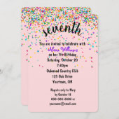 Invitation Confetti pour la fête du 7e anniversair (Devant / Derrière)