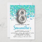 Invitation Confetti pour le 8e anniversaire (Devant)