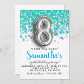 Invitation Confetti pour le 8e anniversaire (Devant / Derrière)