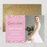 Confetti Quinceanera en or rose photo 15e annivers