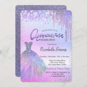 Invitation Confetti, Robe, Violet Parties scintillant Quincea (Devant / Derrière)