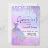 Invitation Confetti, Robe, Violet Parties scintillant Quincea (Devant)