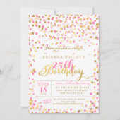 Invitation Confetti rose et Gold Foil (Devant)